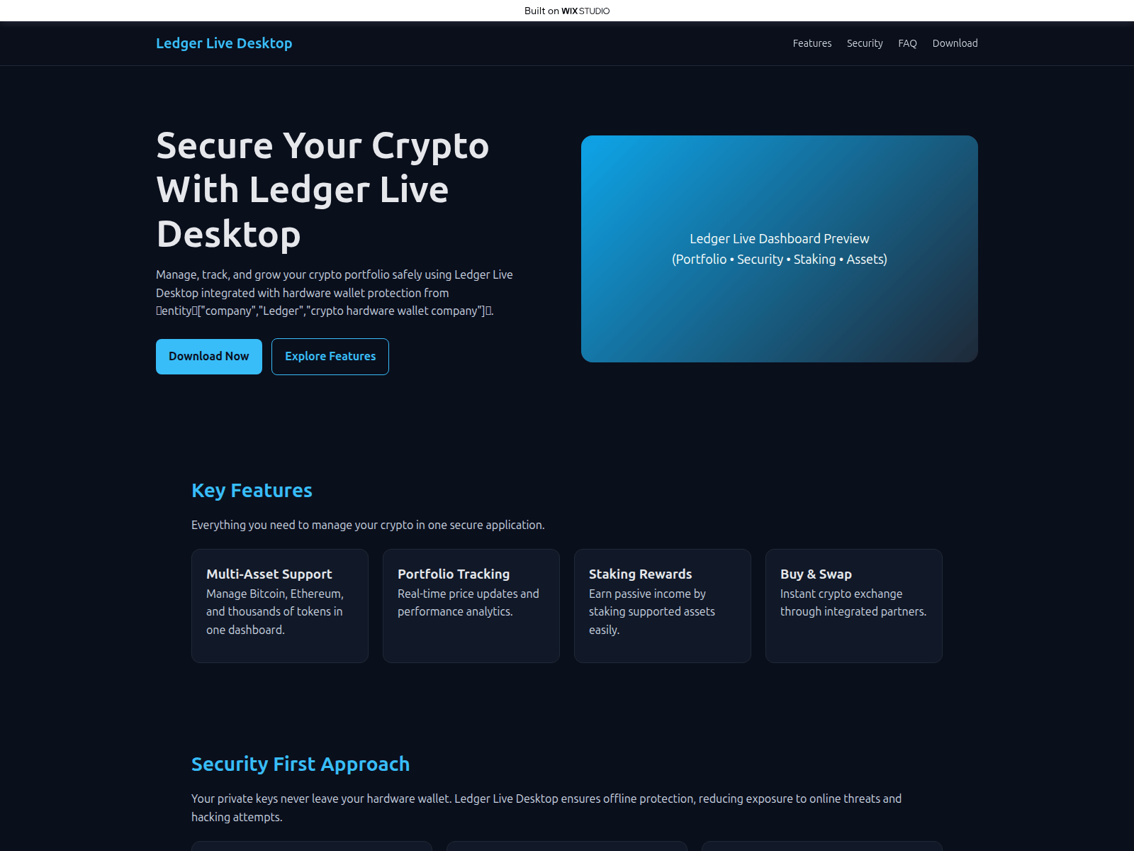 Forensic screenshot of begin-desktop-live.wixstudio.com