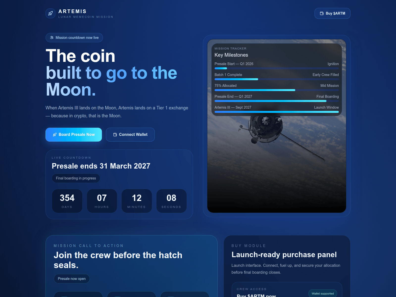 Forensic screenshot of artemis3.io