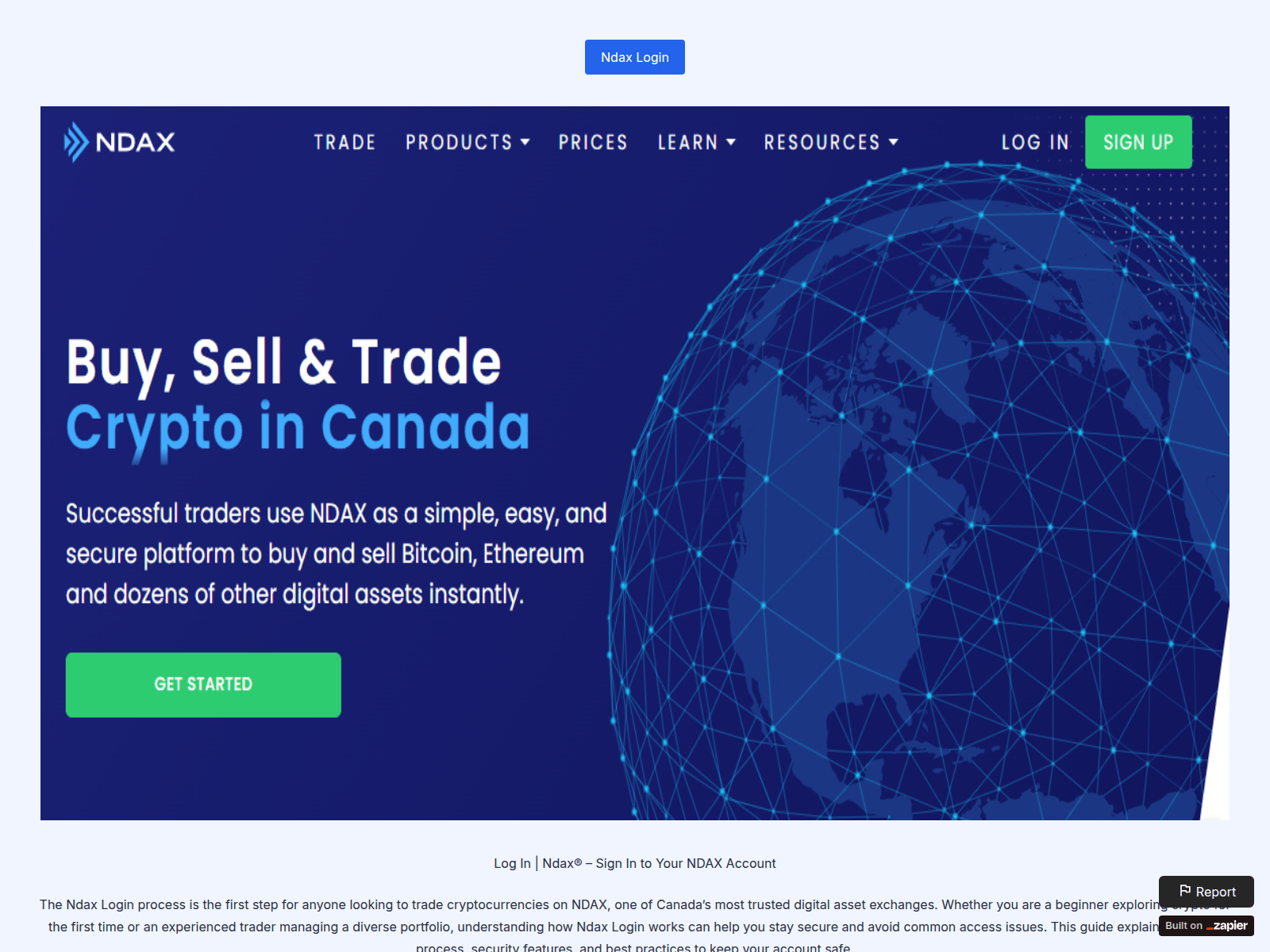 Forensic screenshot of ndx-x-io-en-us.zapier.app