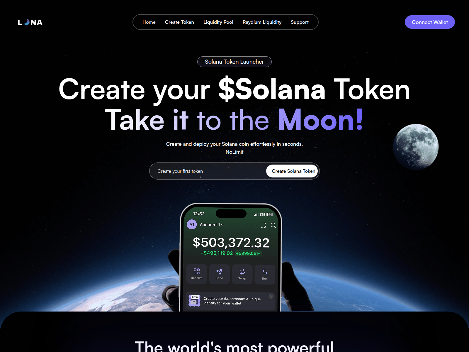 Forensic screenshot of lunalaunch.cc