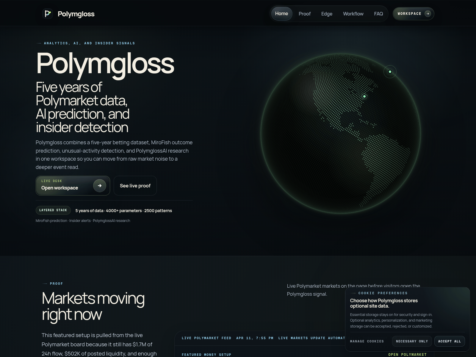 Forensic screenshot of polymarket.surf