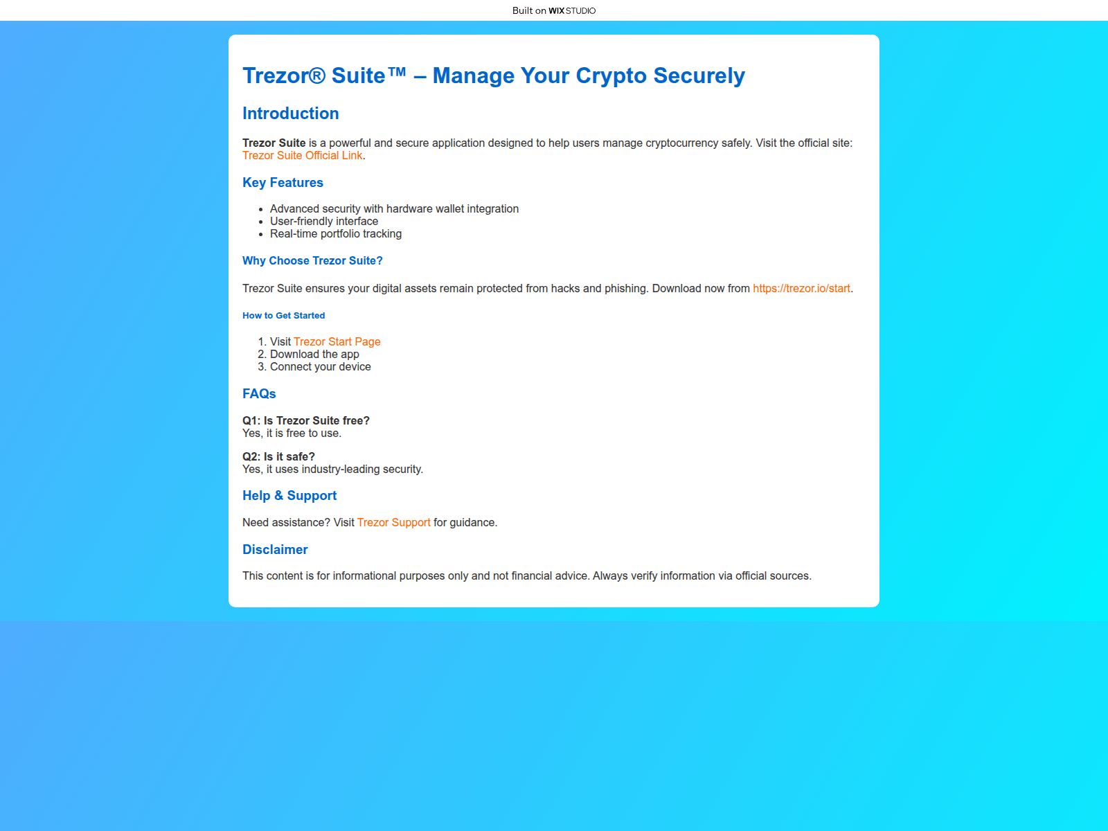 Forensic screenshot of suit-trizor.wixstudio.com