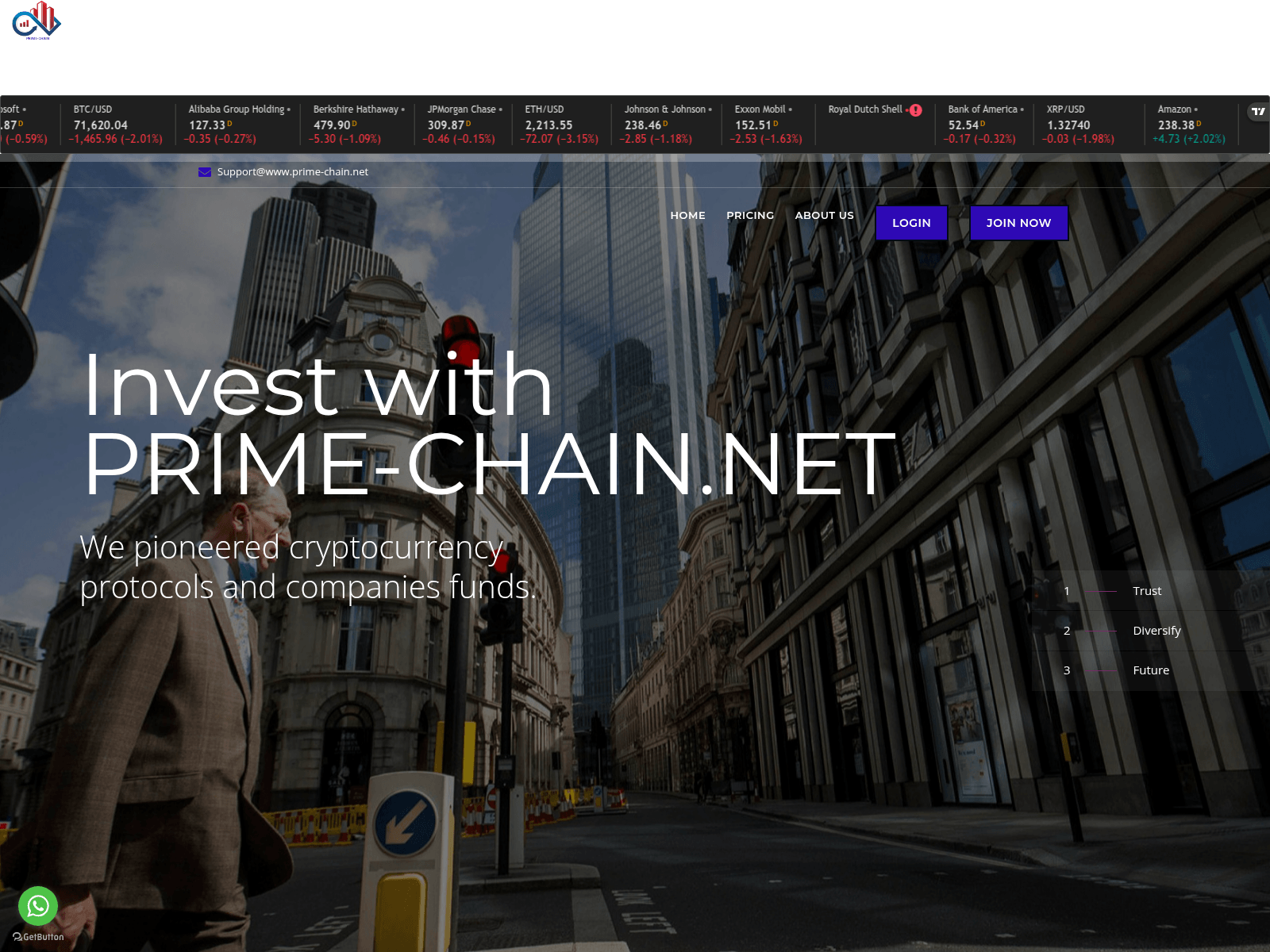 Screenshot of prime-chain.net