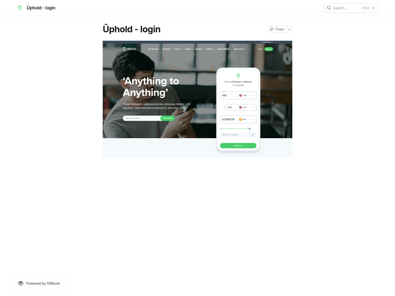 Forensic screenshot of uppholdzloginl-1.gitbook.io