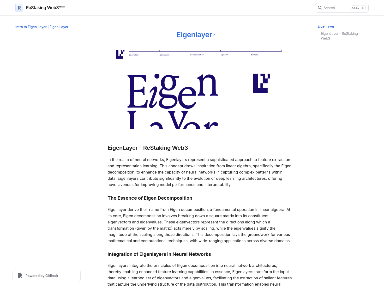Forensic screenshot of eigenlayers-accont.gitbook.io