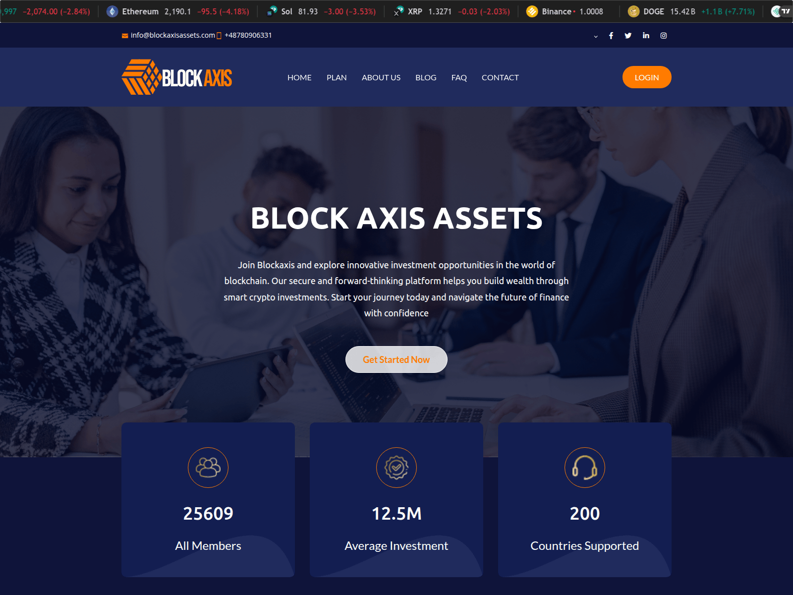 Forensic screenshot of www.blockaxisassets.com