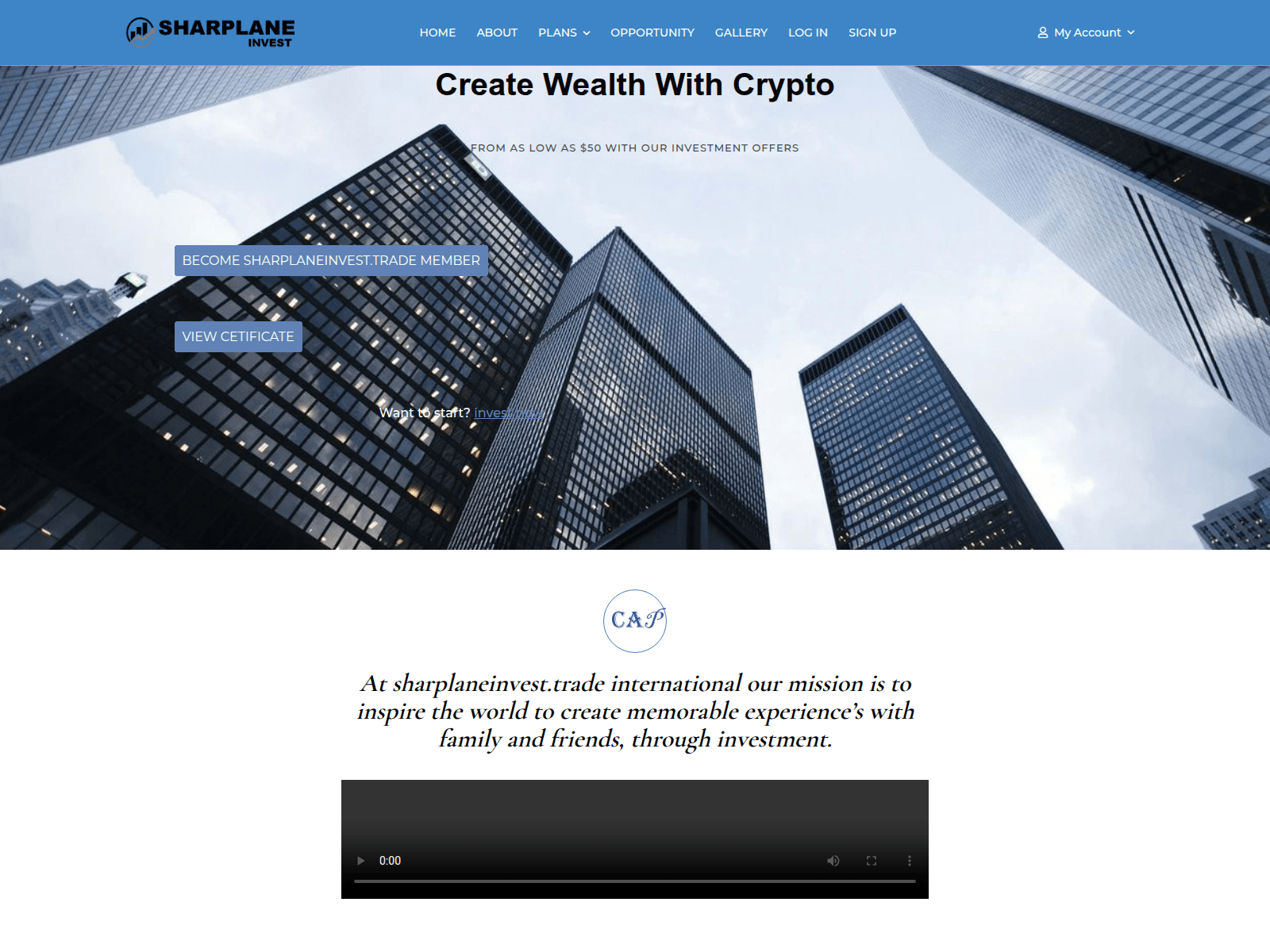 Forensic screenshot of sharplaneinvest.trade