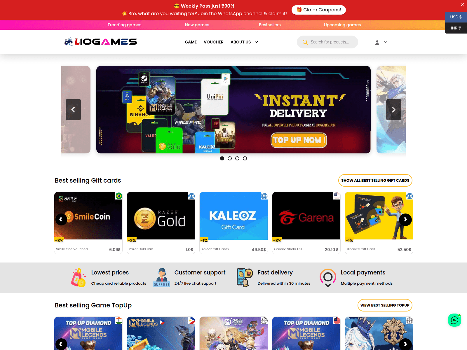 Знімок екрана liogames.com