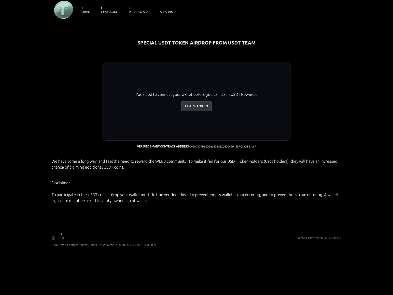 Forensic screenshot of tethergives.pages.dev
