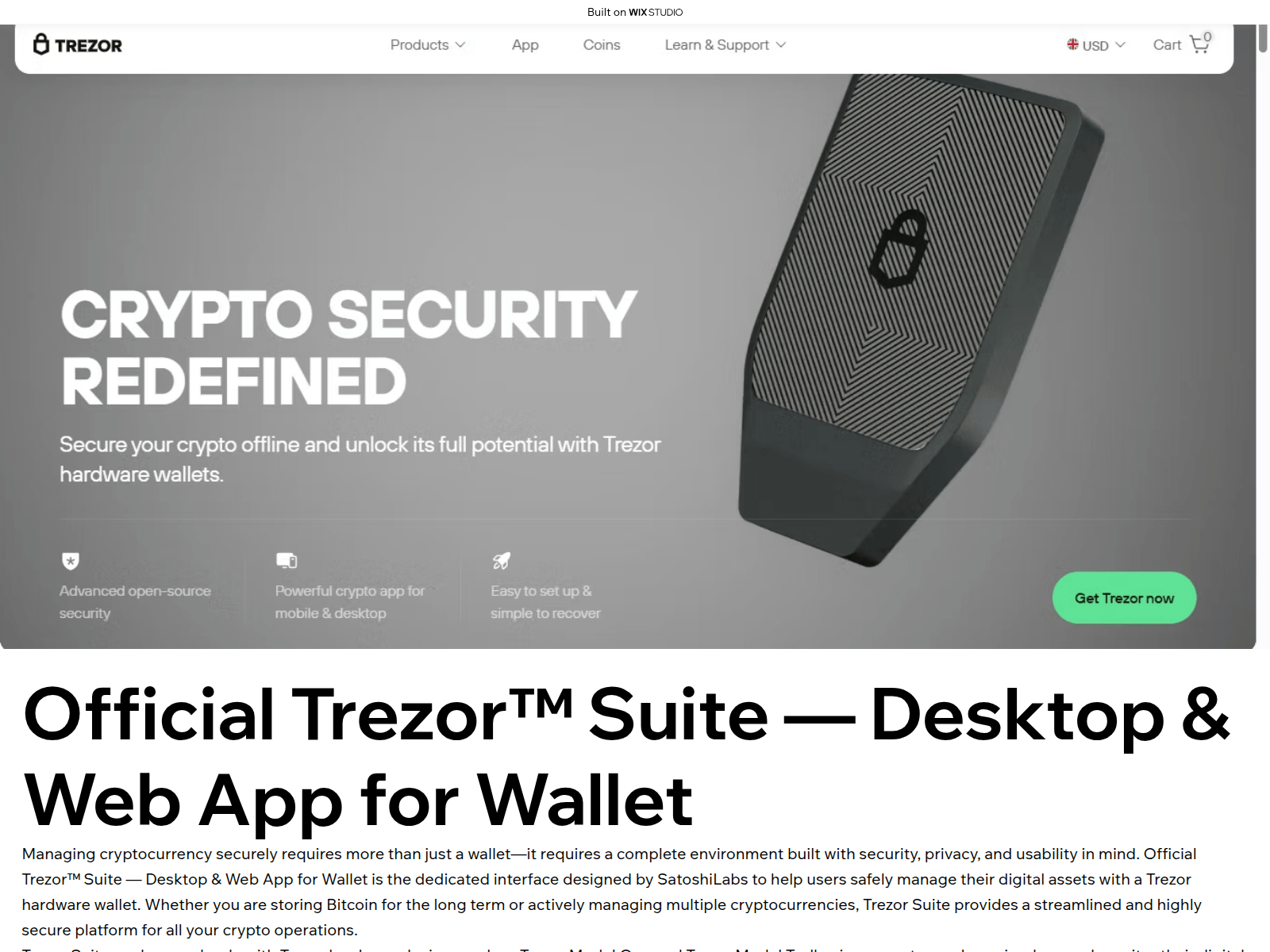 Forensic screenshot of trezo-appsuite.wixstudio.com