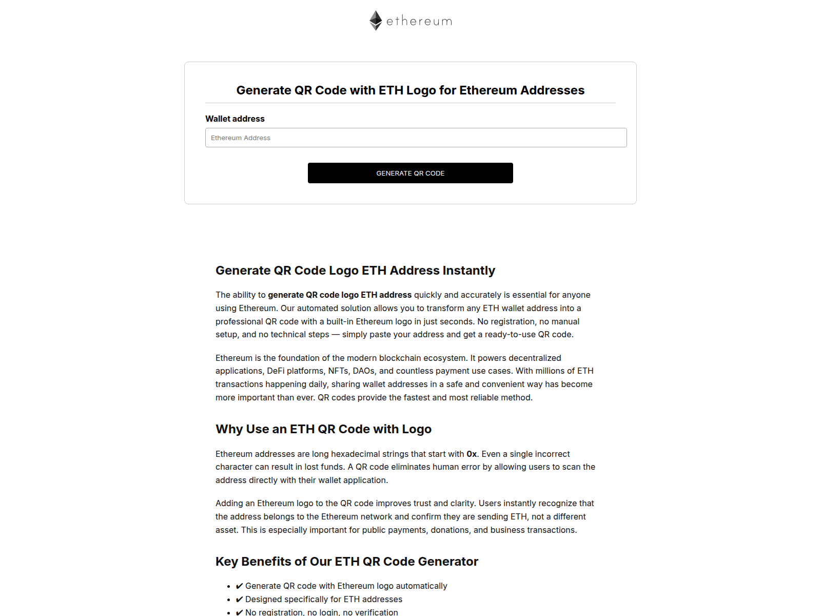 Forensic screenshot of generate-eth-address-qr-code.com