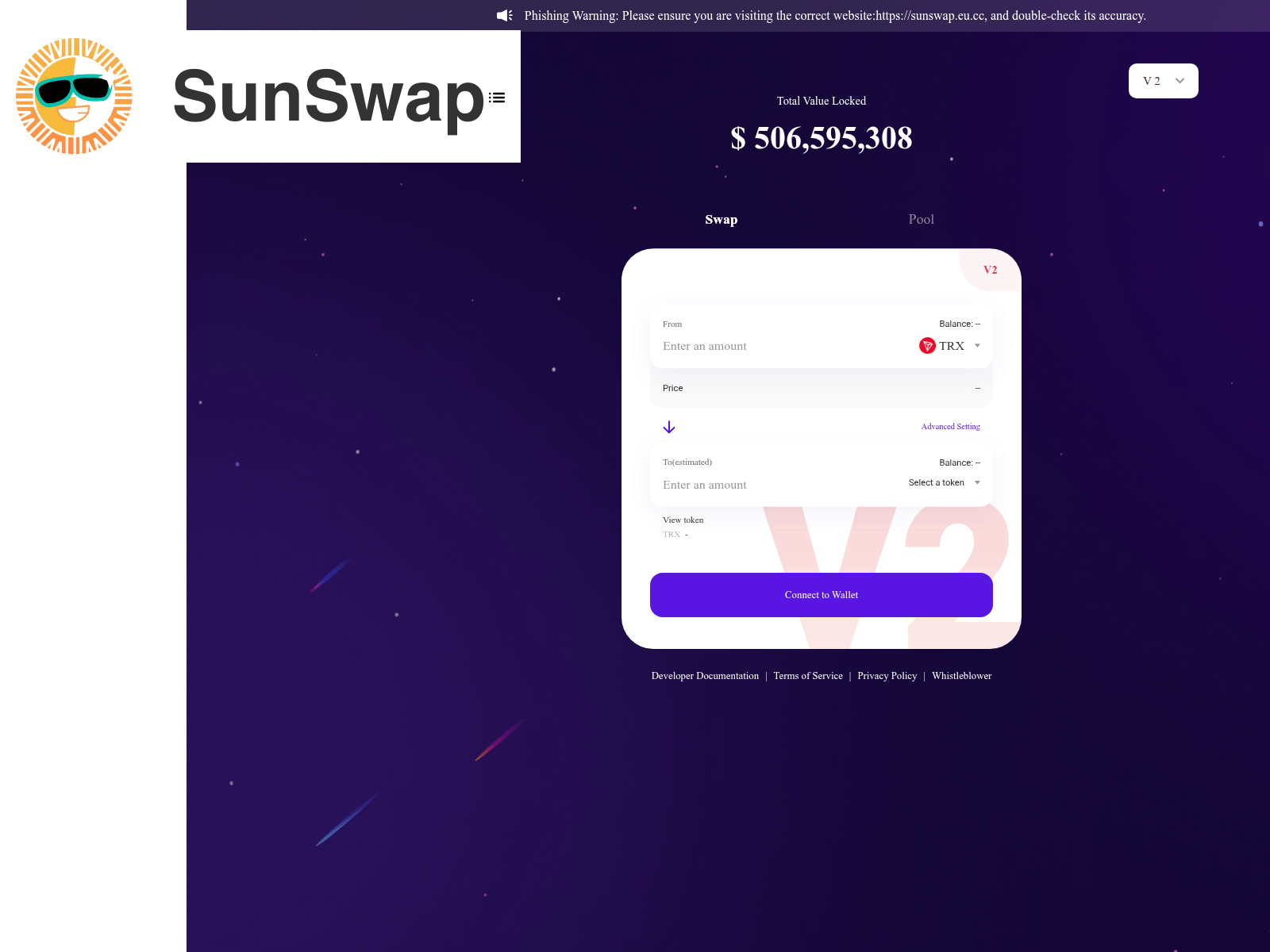 Forensic screenshot of sunswap.eu.cc