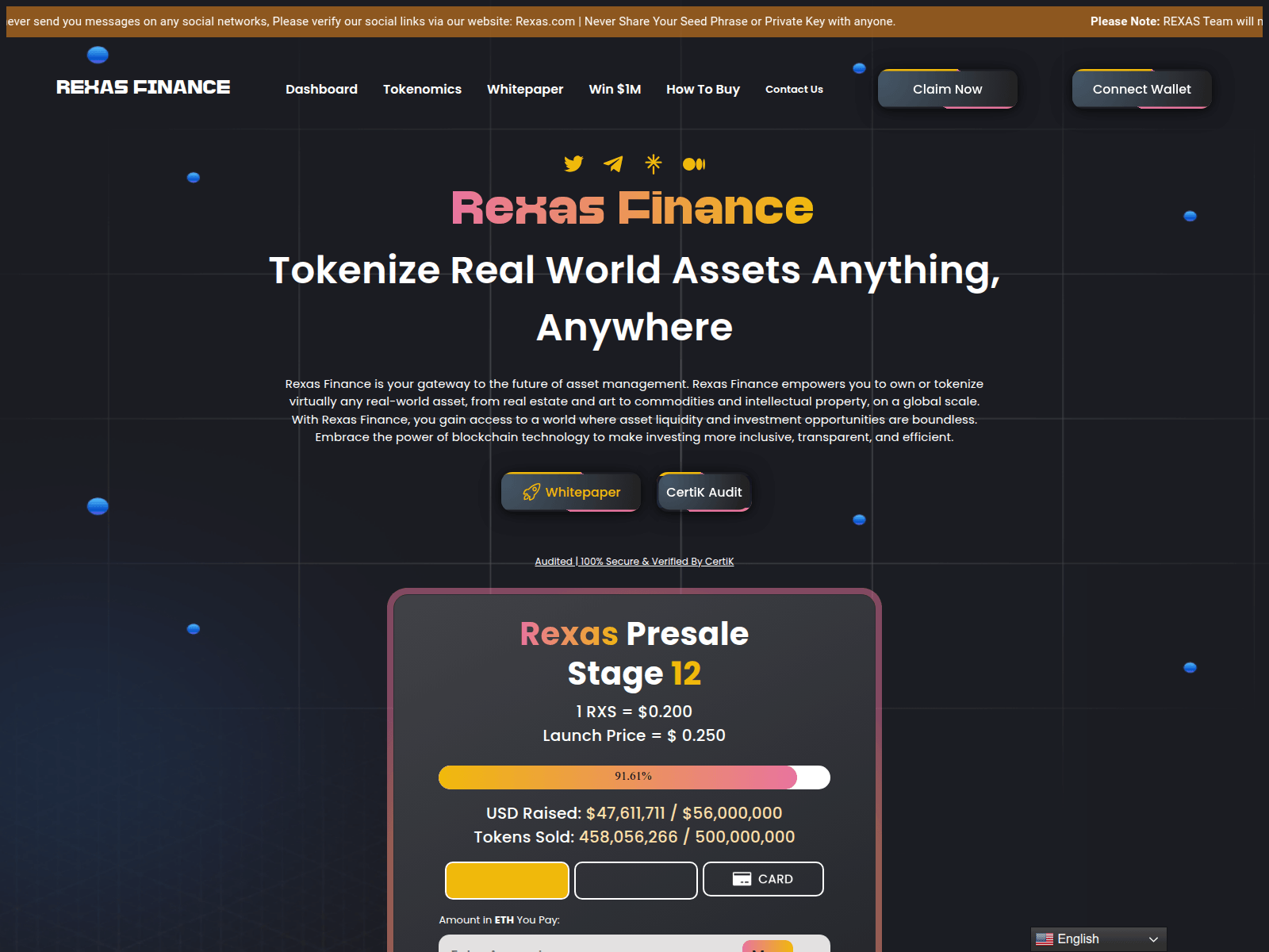 Forensic screenshot of rexasfinanceweb.pages.dev