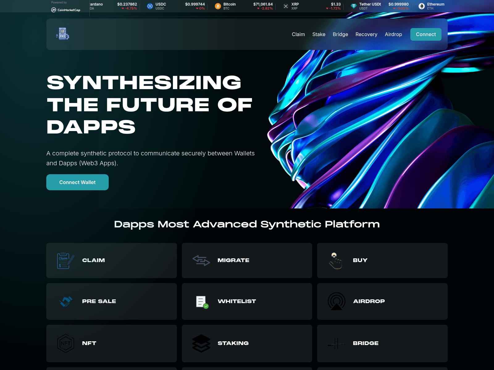 Forensic screenshot of syncdappnet.pages.dev