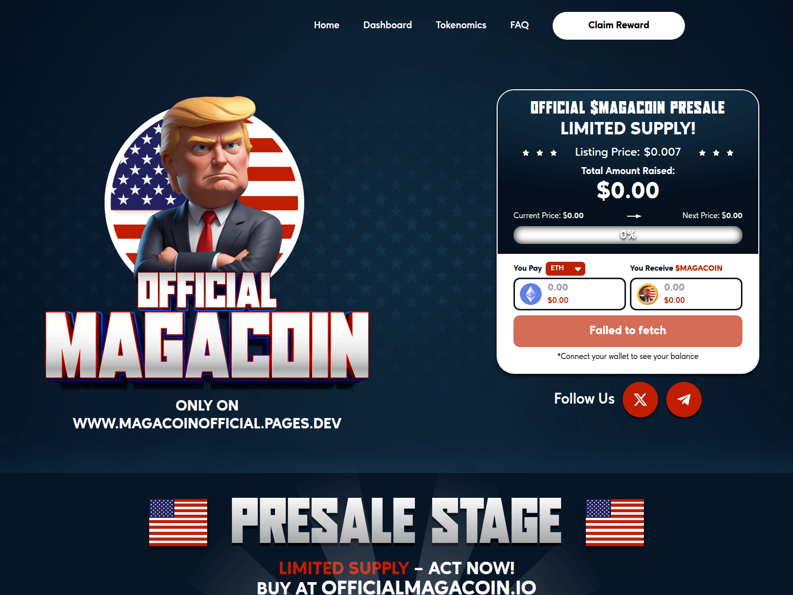 Forensic screenshot of magacoinofficial.pages.dev