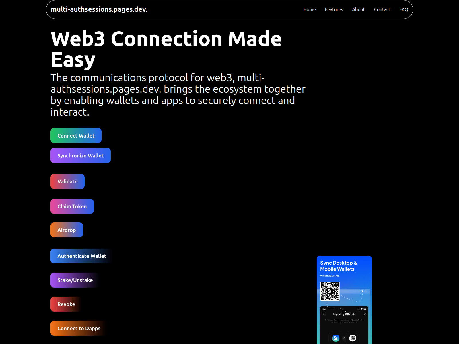 Forensic screenshot of multi-authsessions.pages.dev
