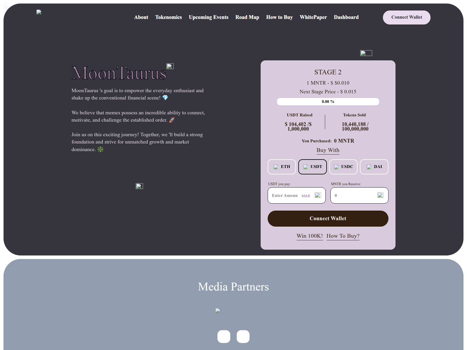 Forensic screenshot of moontaurus-com.pages.dev showing the phishing page layout