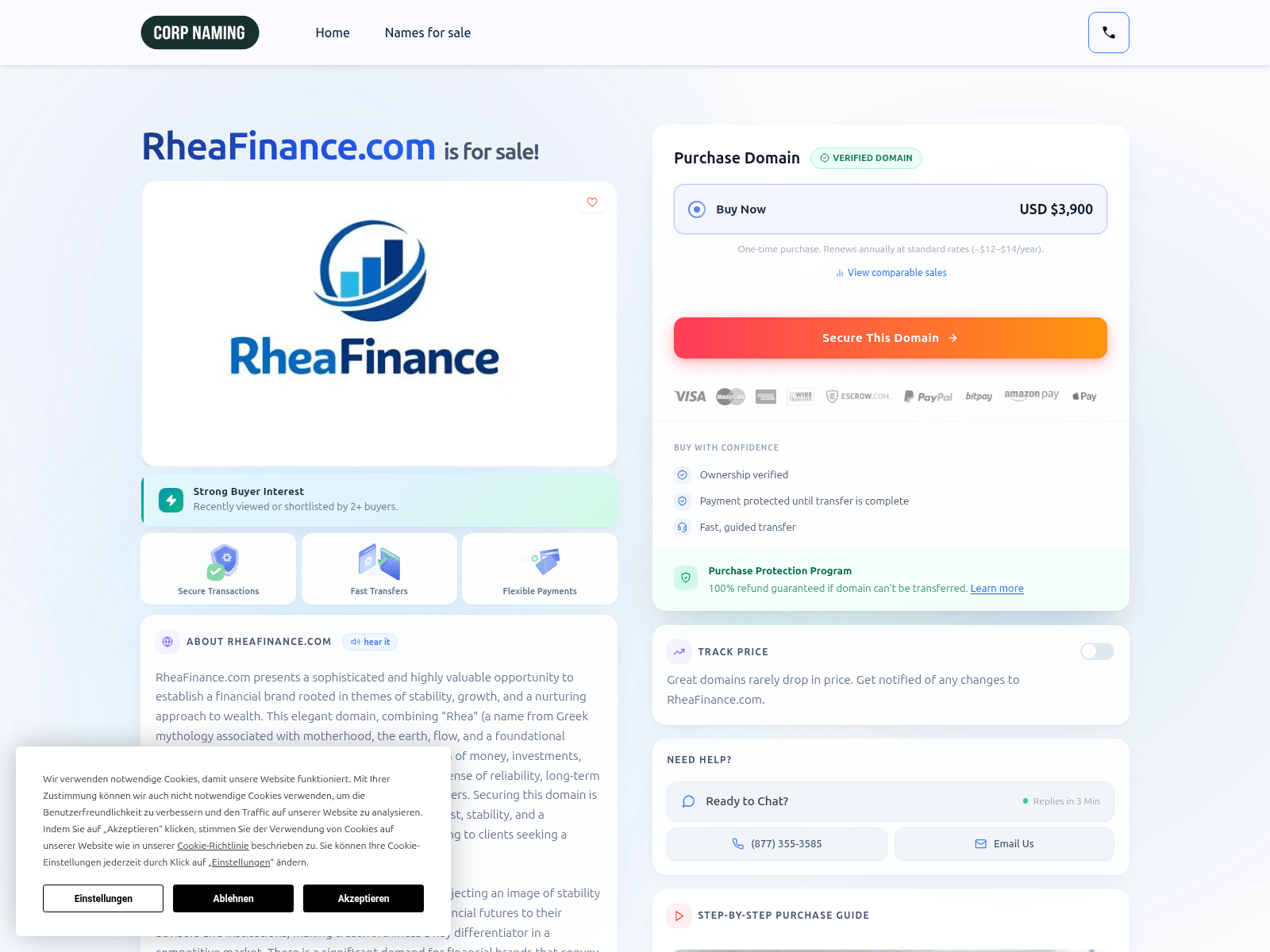 Screenshot of rheafinance.com