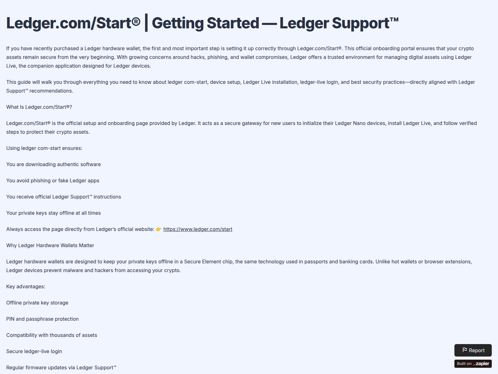 Screenshot of startcom-ldzer.zapier.app