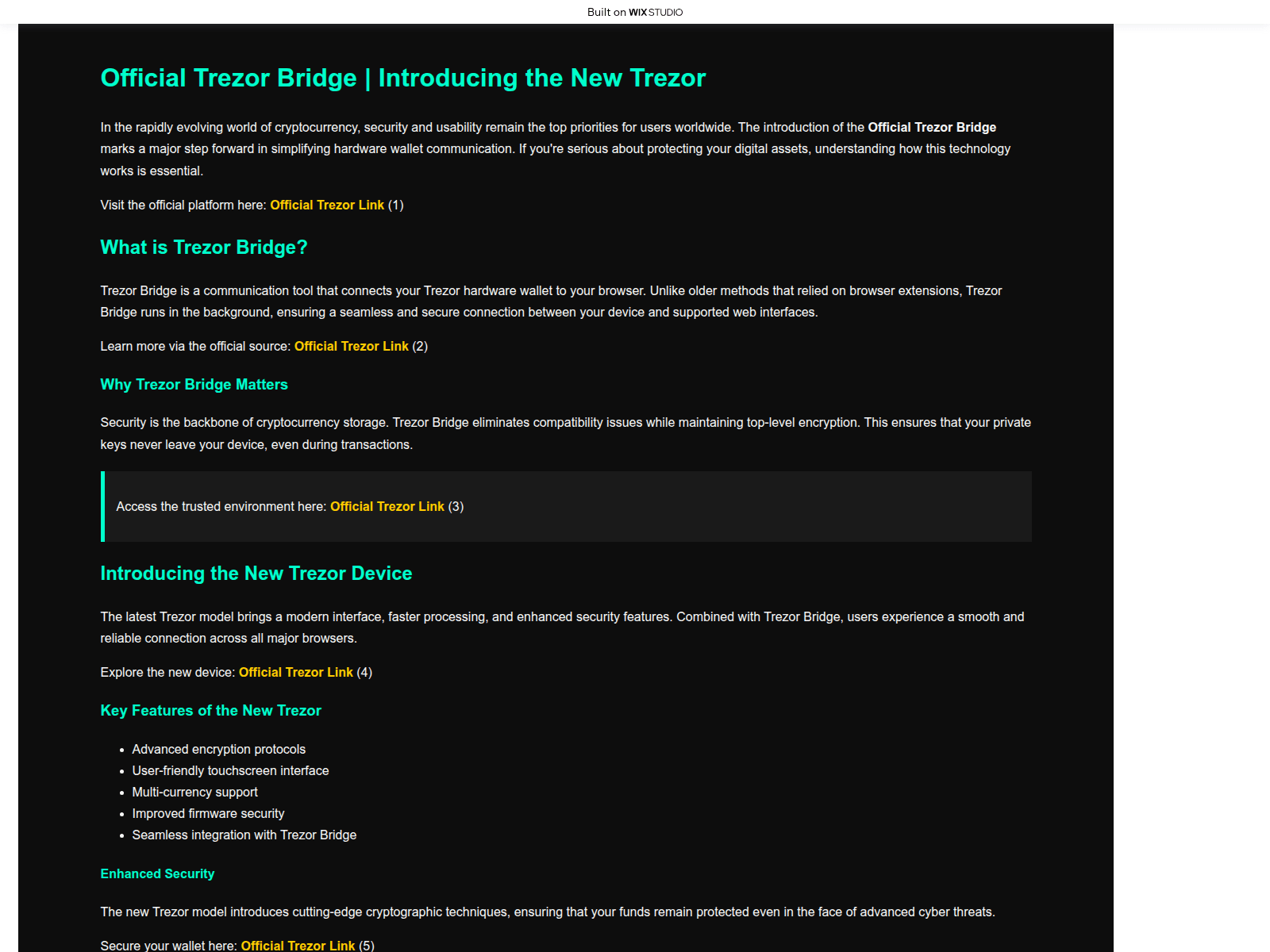 的截图 trrexorbridges.wixstudio.com