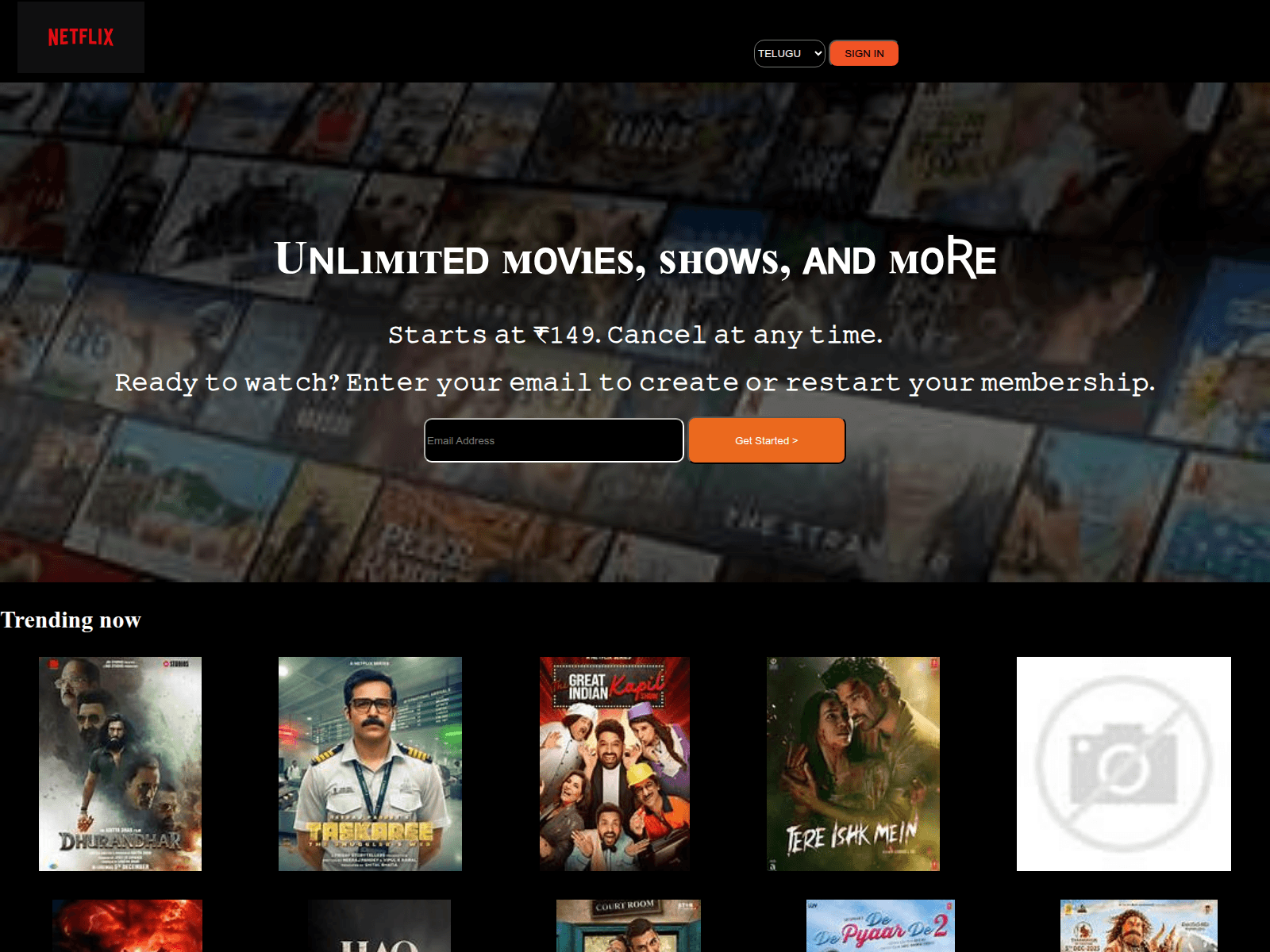 Screenshot of netflix-clone-phi-blush-77.vercel.app