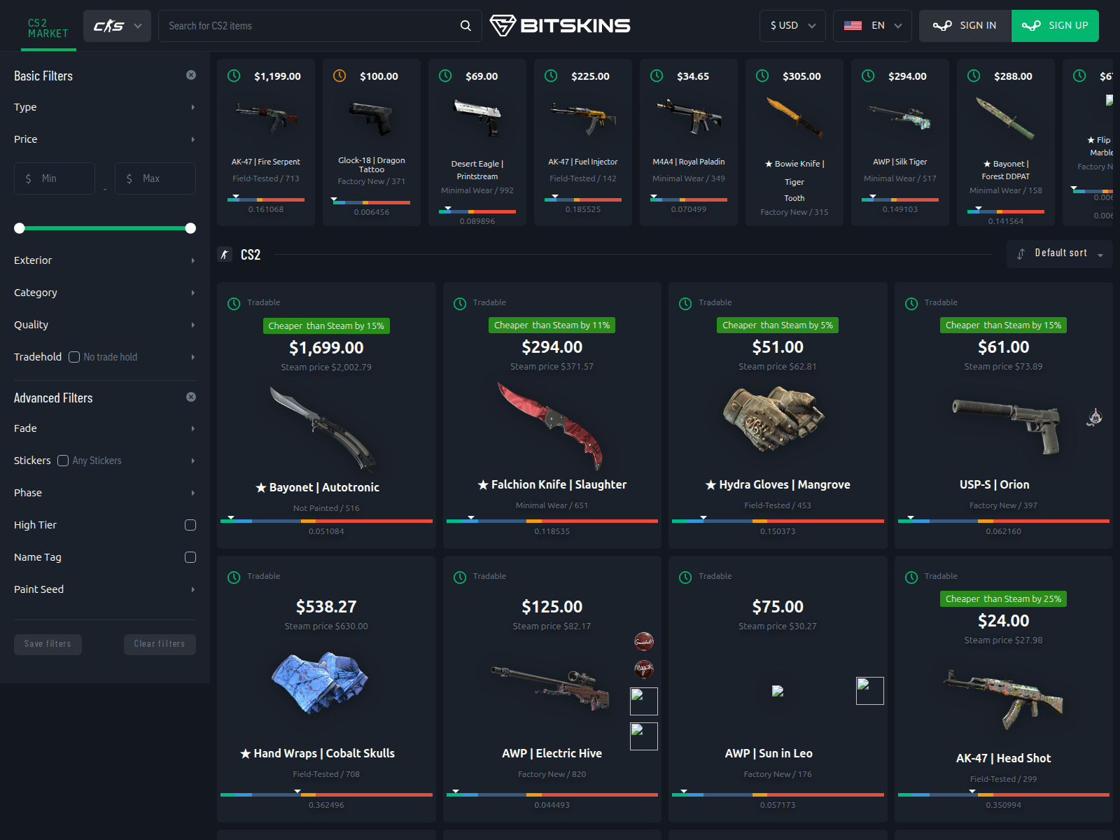 Screenshot of bitskins.ru