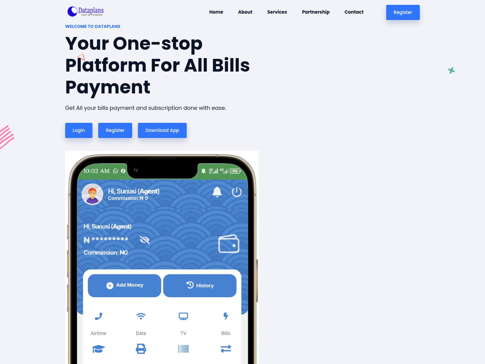 Screenshot of dataplans.com.ng