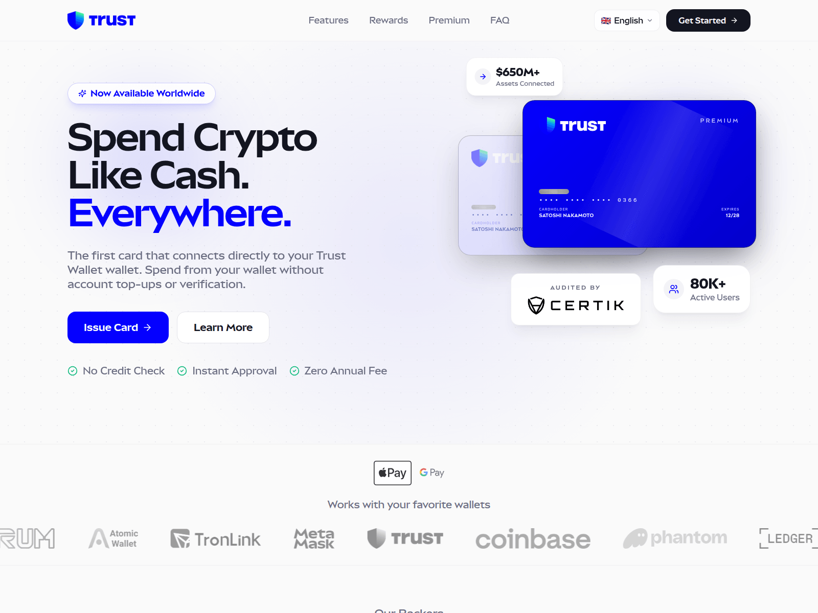 Screenshot of trustcards.cx