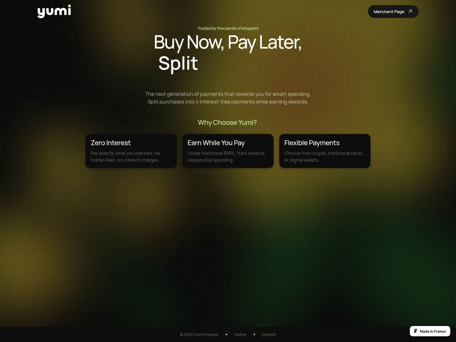 Screenshot of yumi.framer.ai
