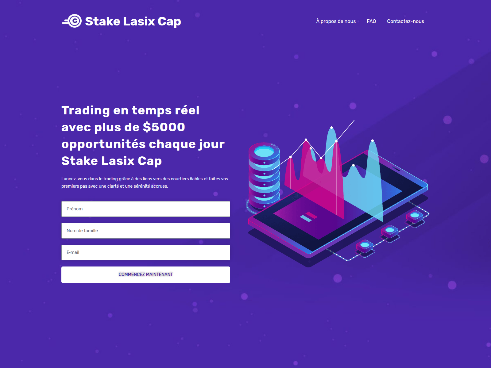 Screenshot of stakelasixcap.com