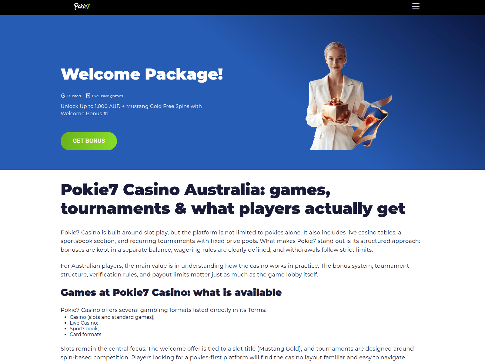 Знімок екрана pokie7-nodeposit-aus.com