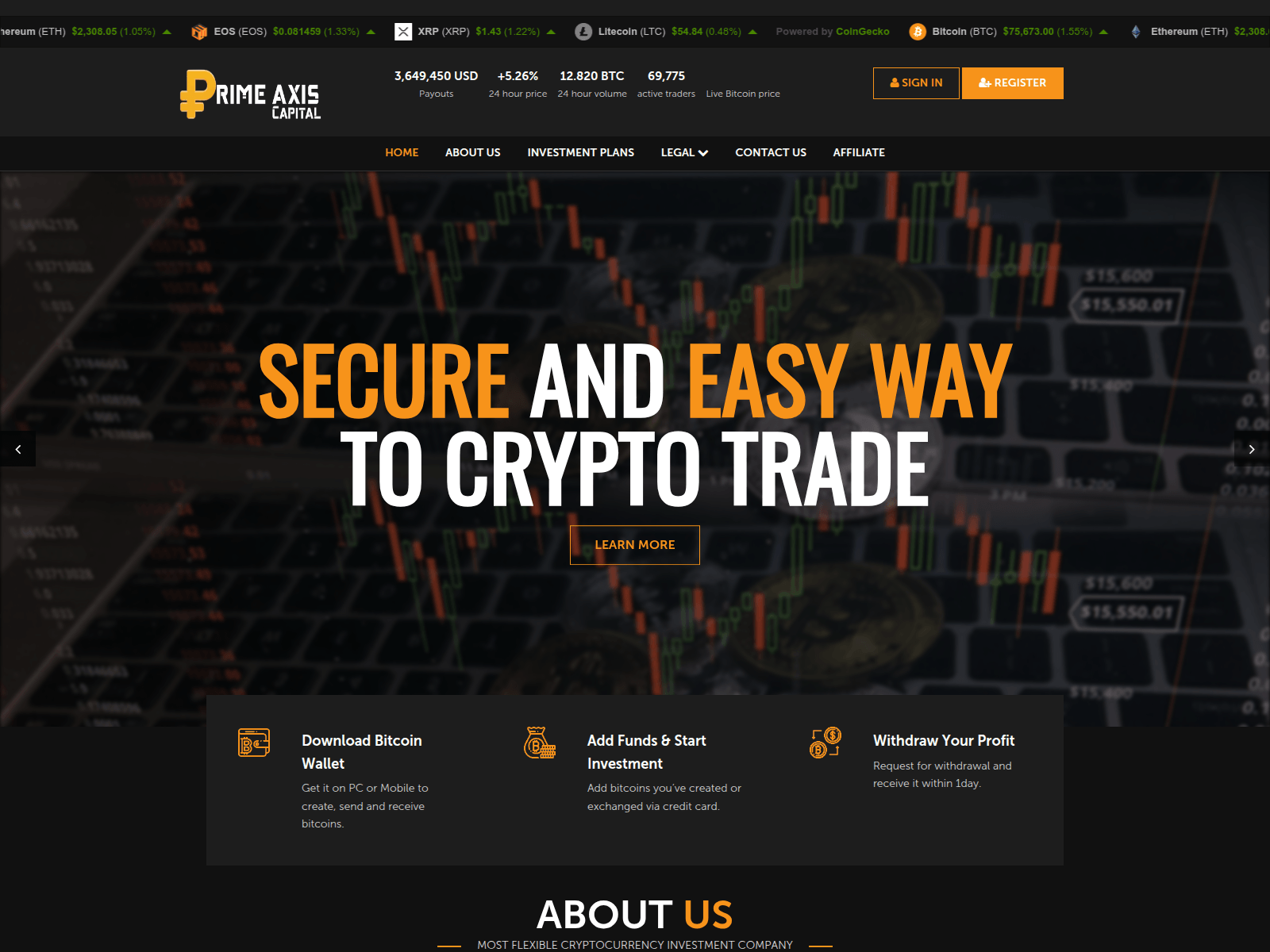 Screenshot von primeaxiscapital.cyou