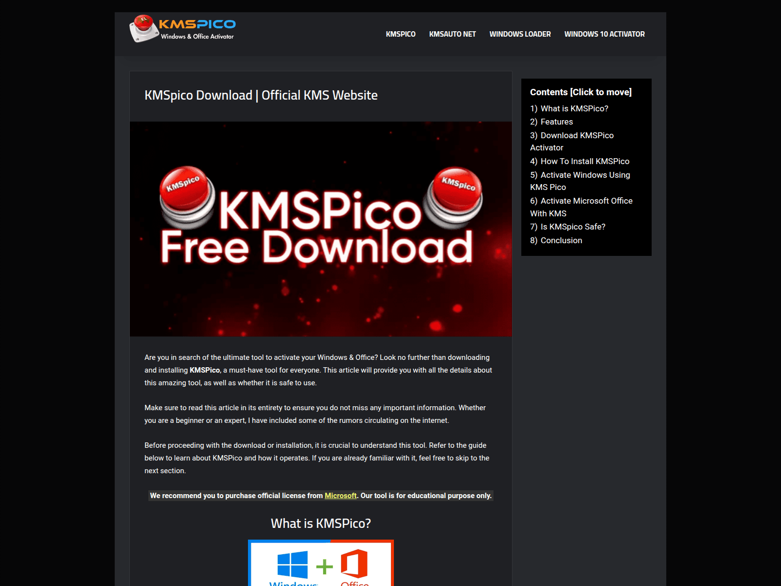 Screenshot von kmspico.zip