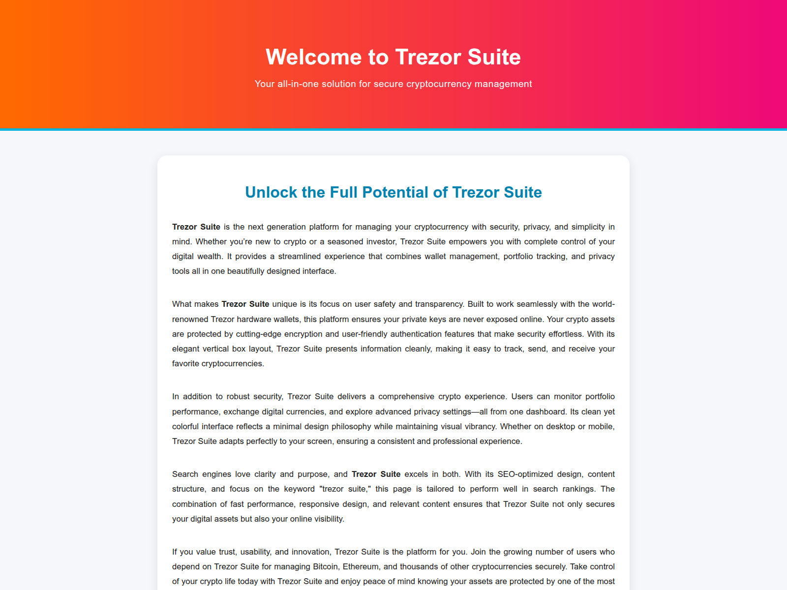 Screenshot of tezor-web-suite.pages.dev