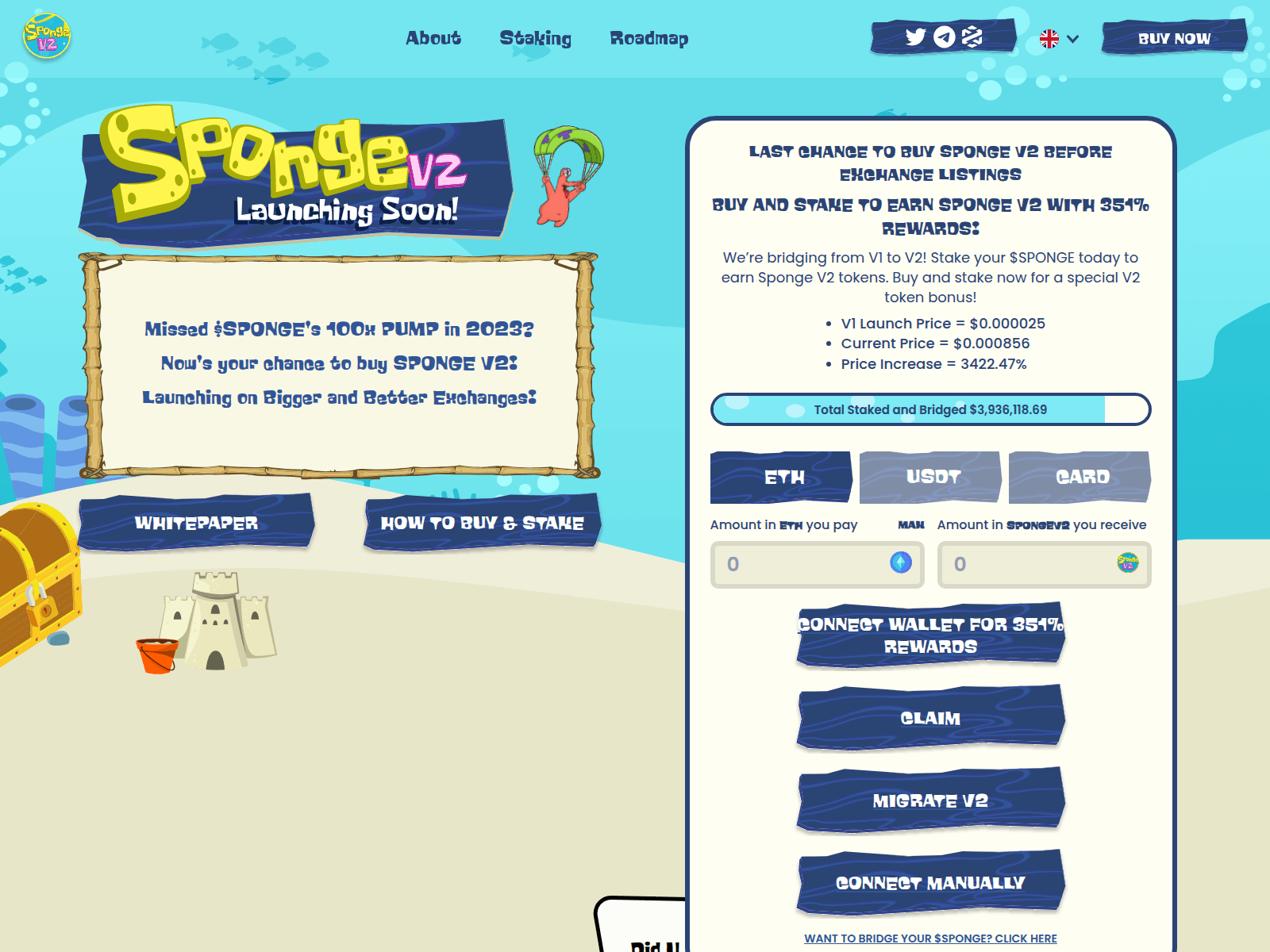 Screenshot of sponge-token-vip.pages.dev