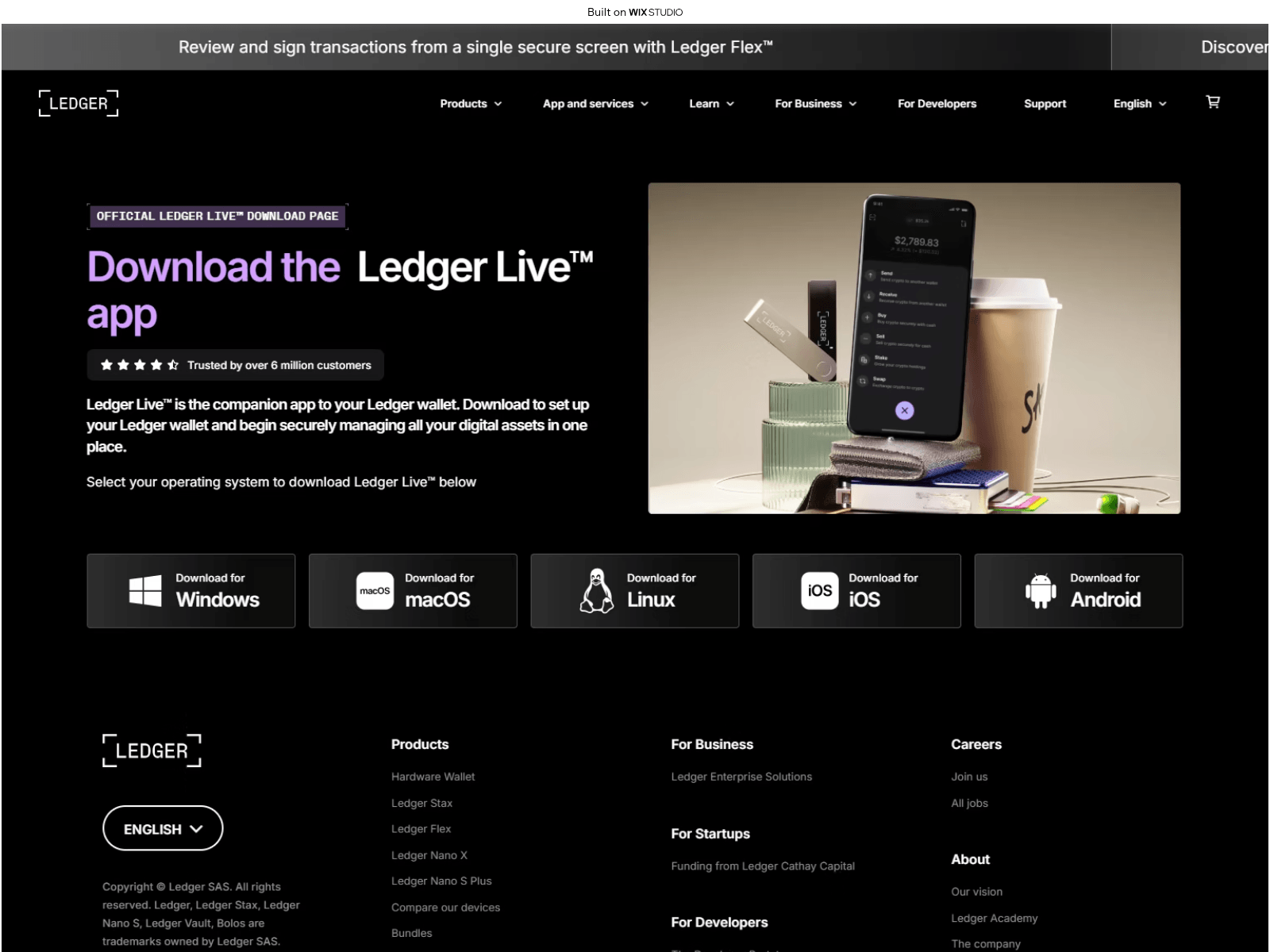 Screenshot of server-download.wixstudio.com