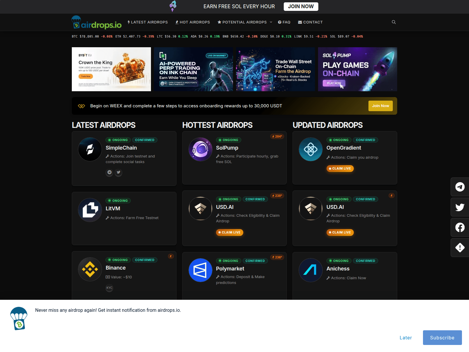 Screenshot of airdropsalert.onl