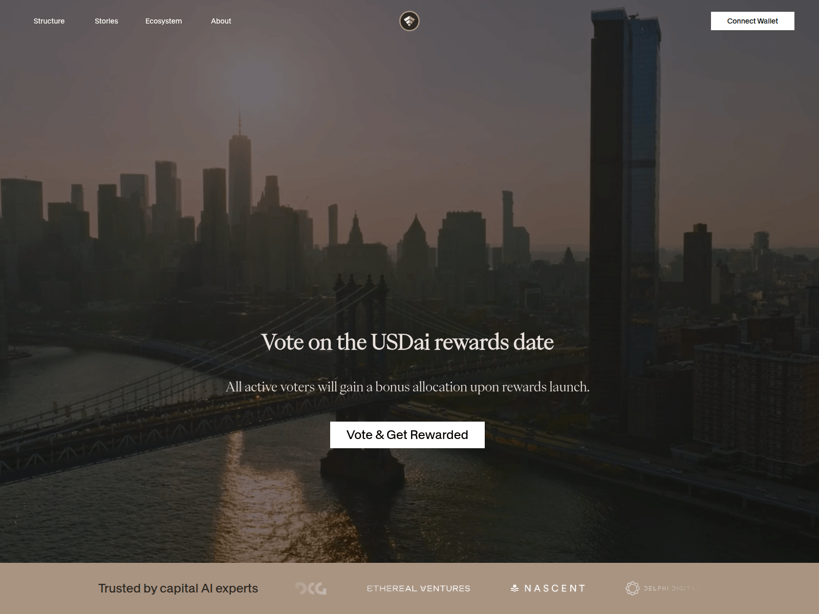 Screenshot von usdai-votes.com