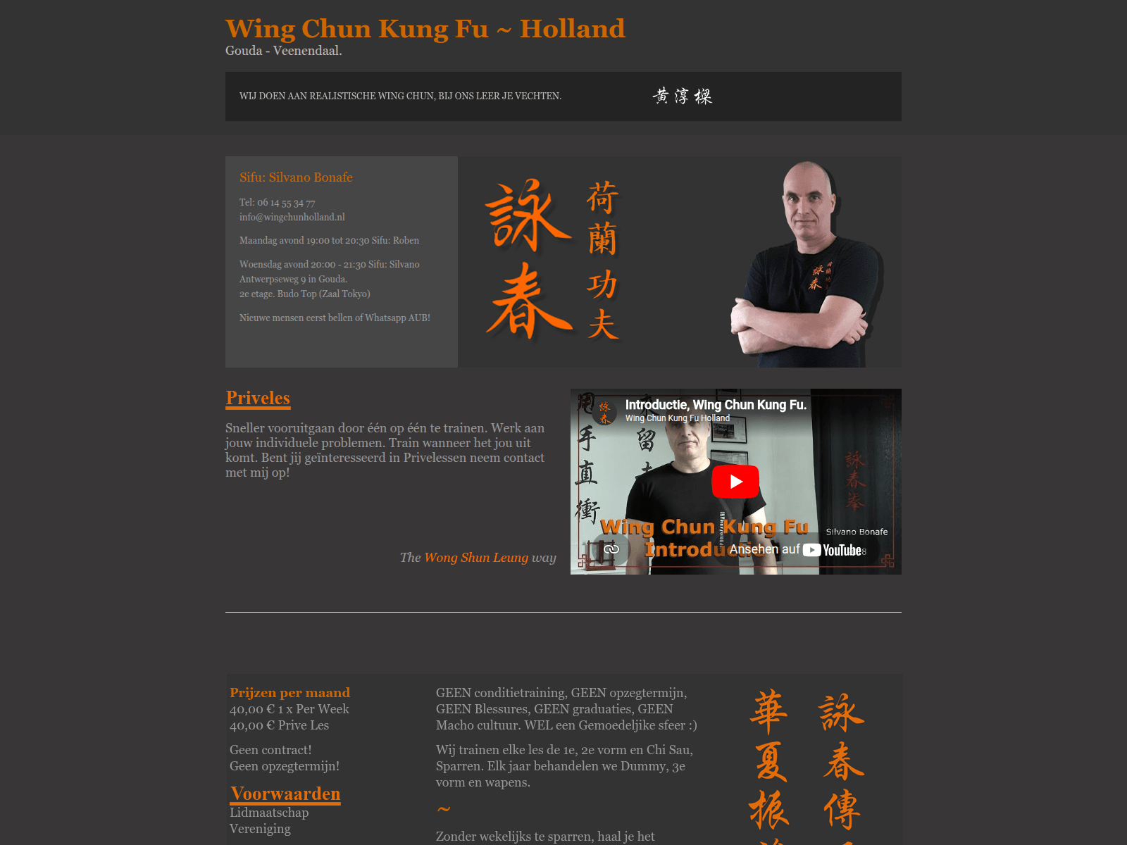 Screenshot of wingchunholland.nl