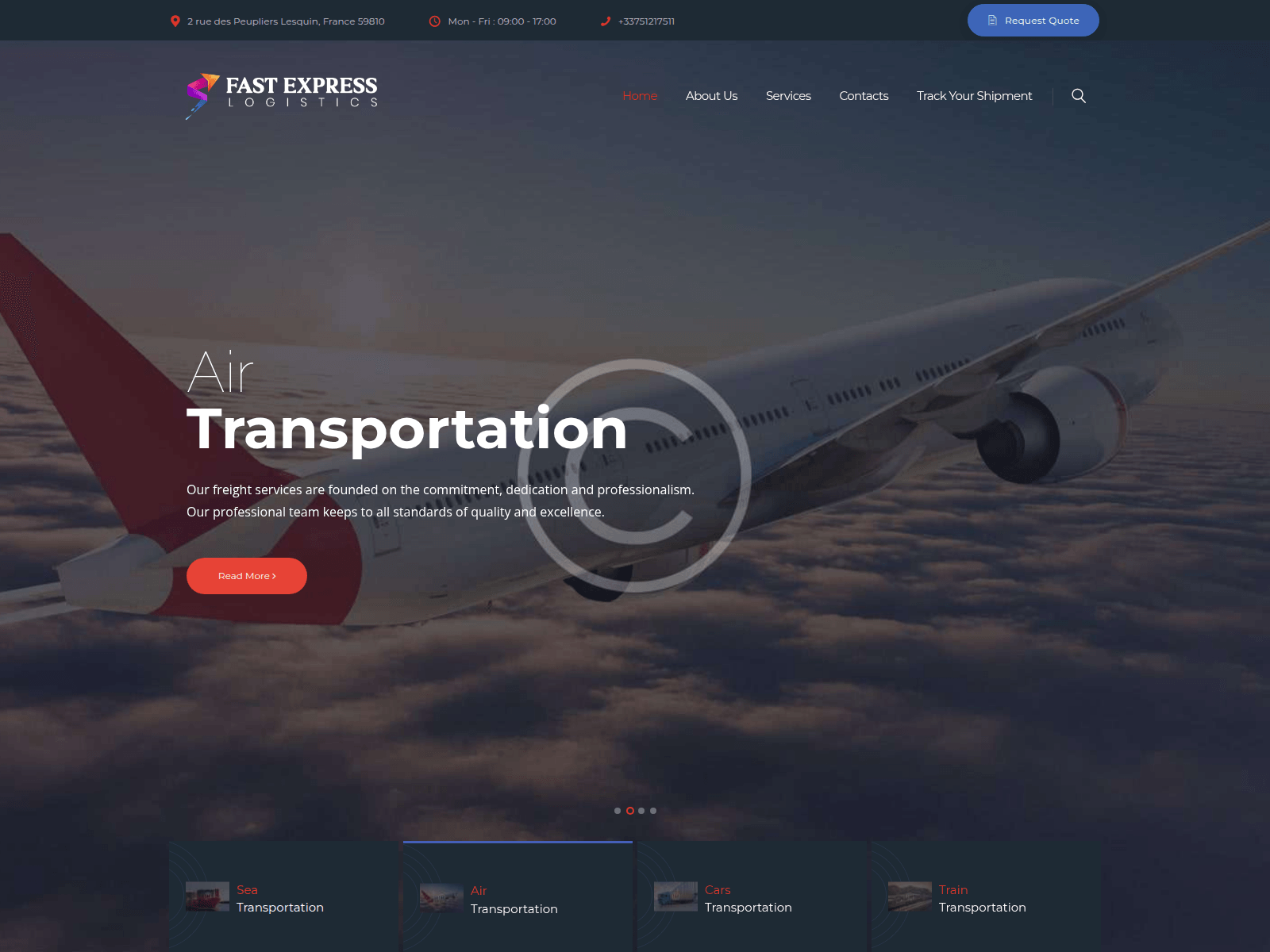 Screenshot of fexpresslogistic.com