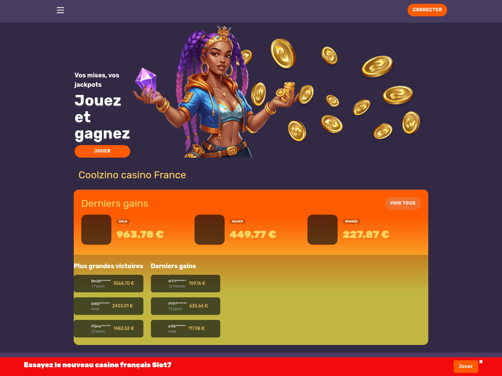 Знімок екрана coolzino-casino4.com