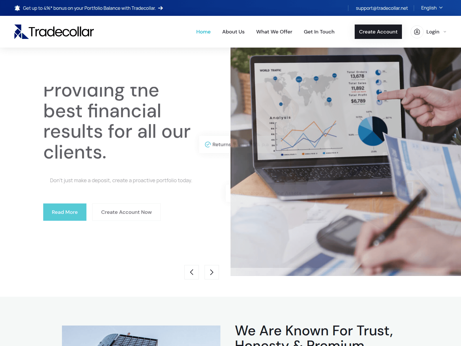 Screenshot von tradecollar.net