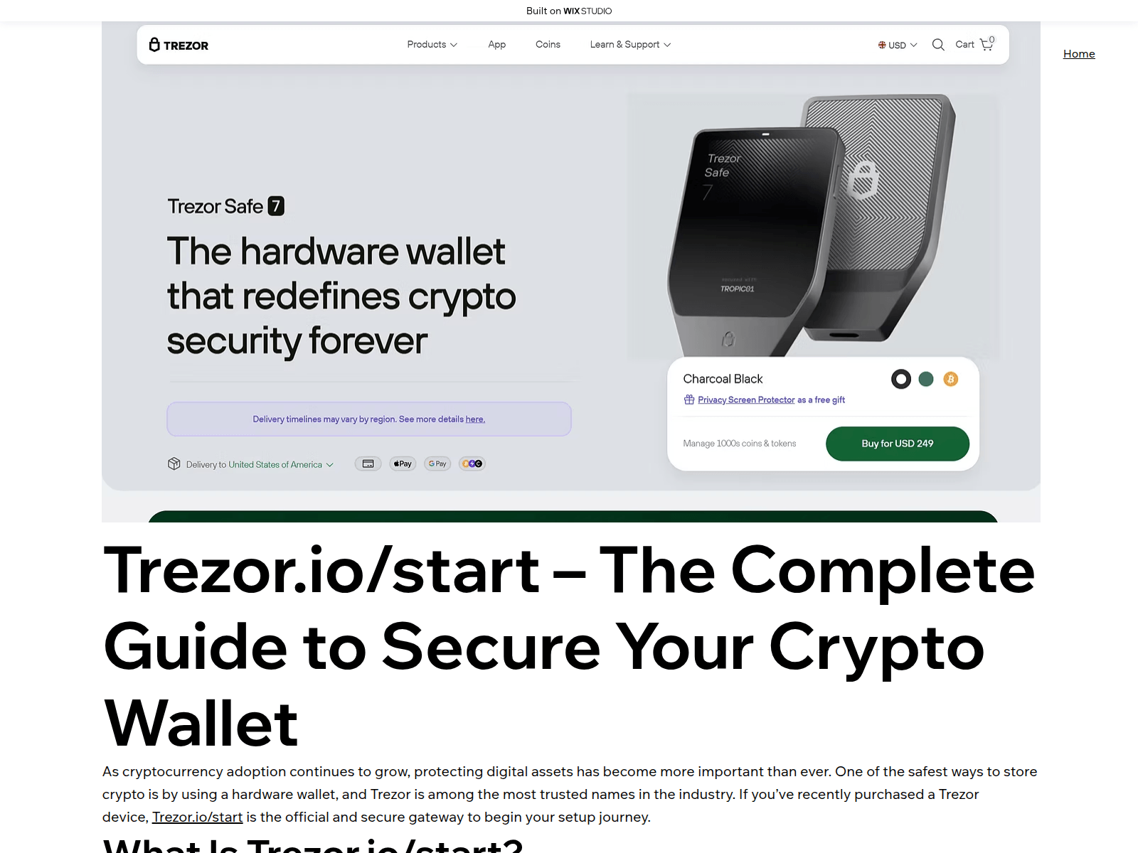 的截图 trezzorious.wixstudio.com