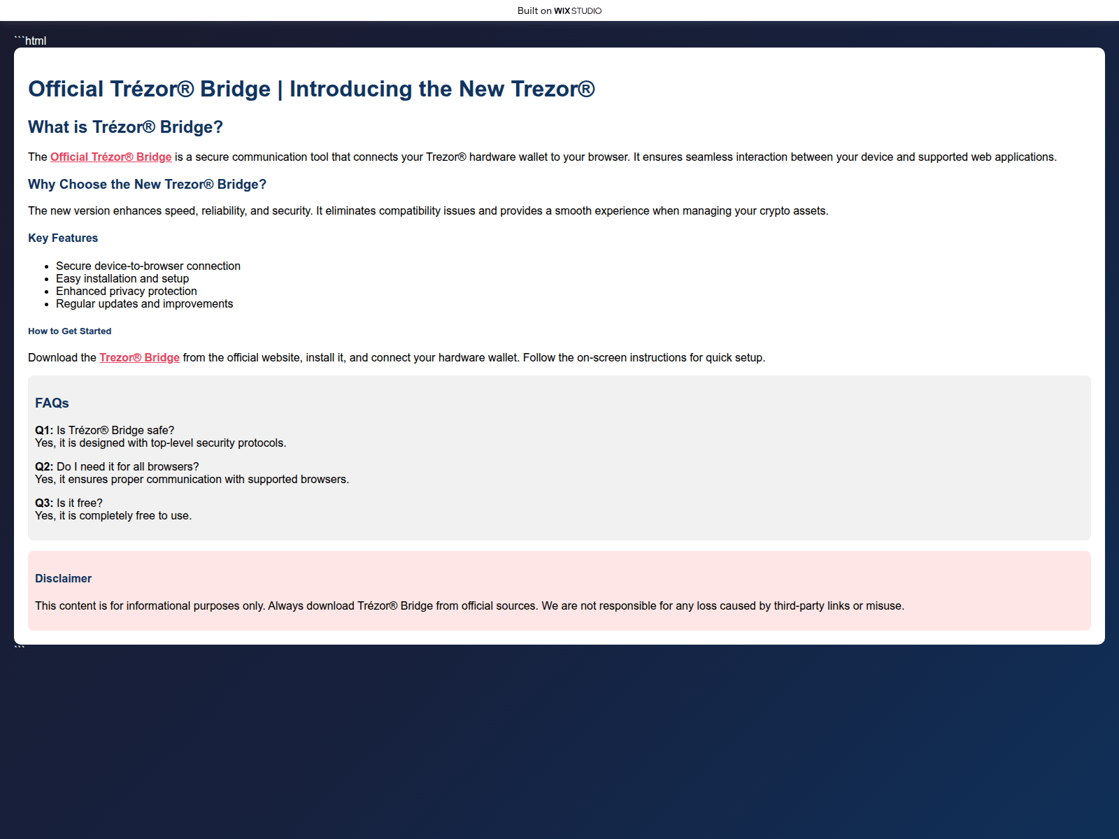 Screenshot of serverbridge.wixstudio.com