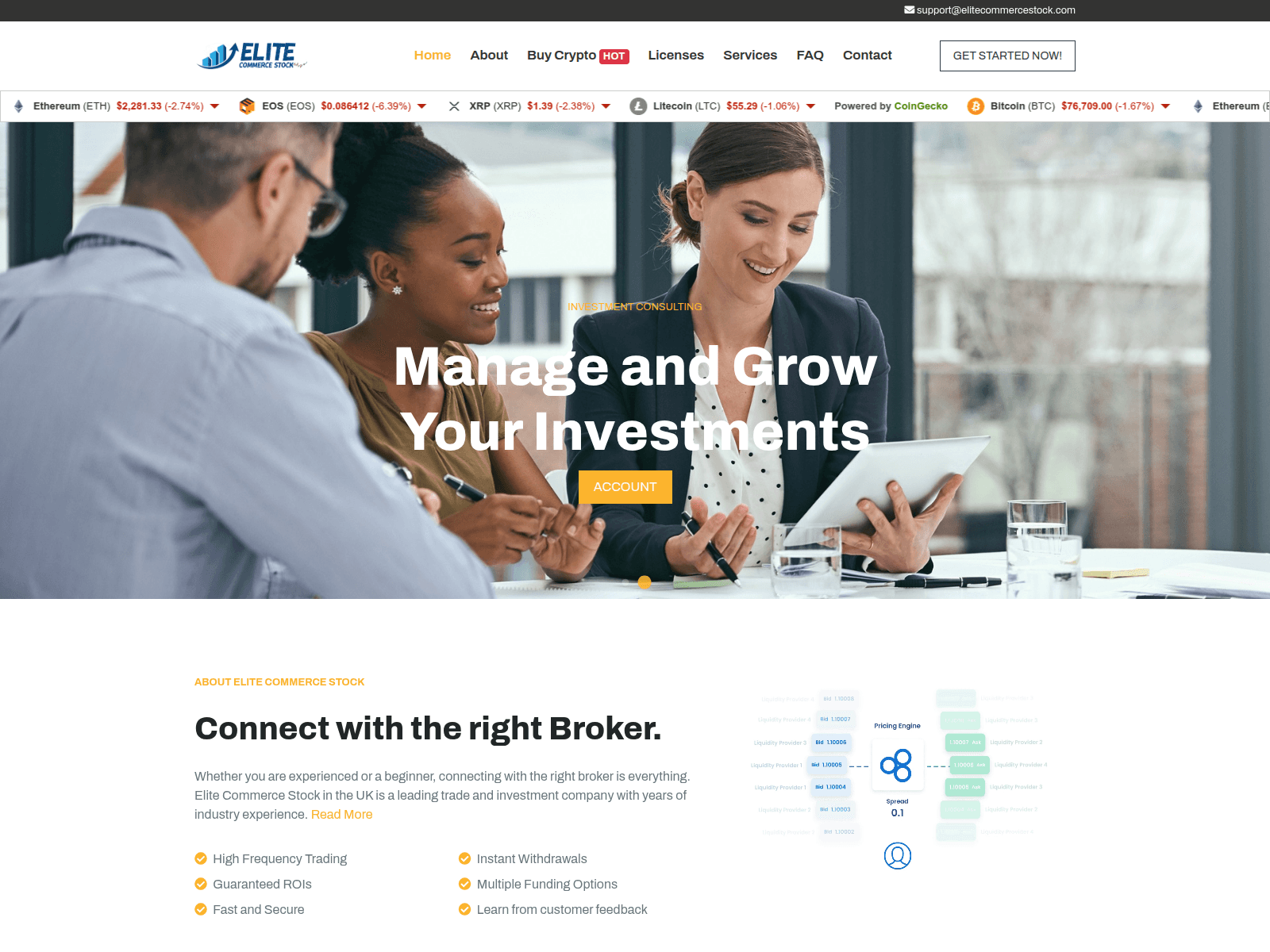 Forensic screenshot of elitecommercestock.com