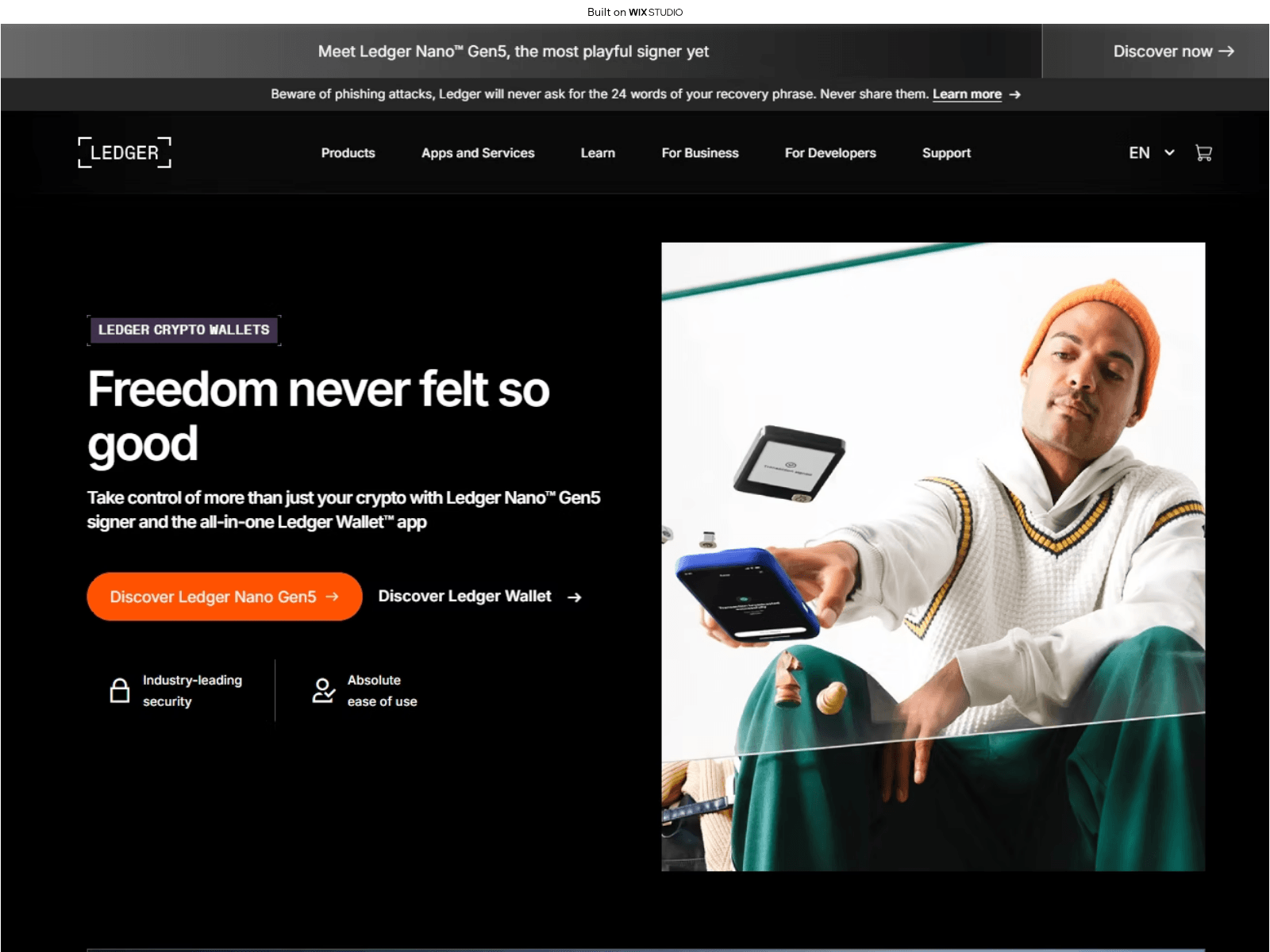 Screenshot of started-en-desktop.wixstudio.com