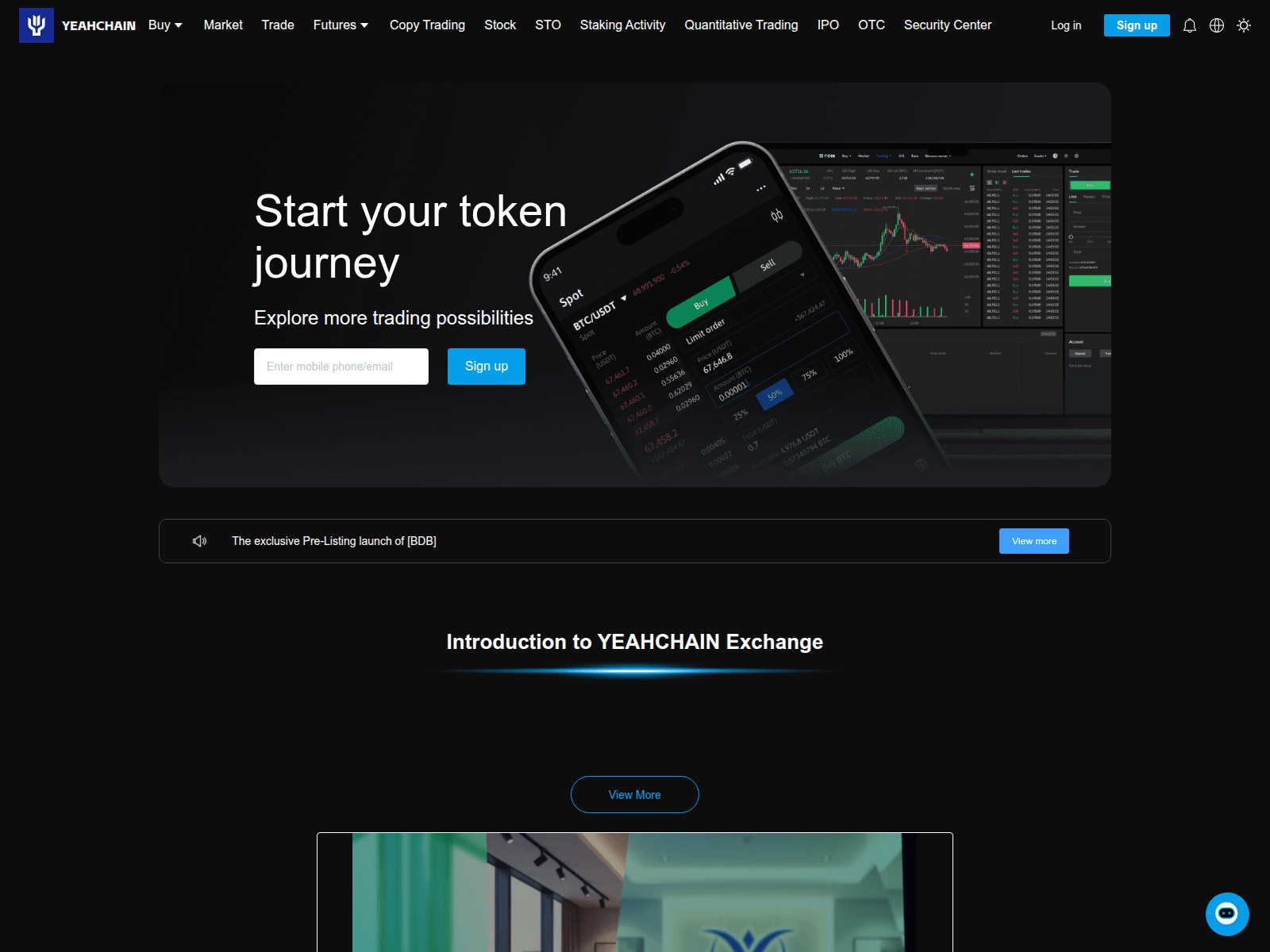 Screenshot von yeahchain.com