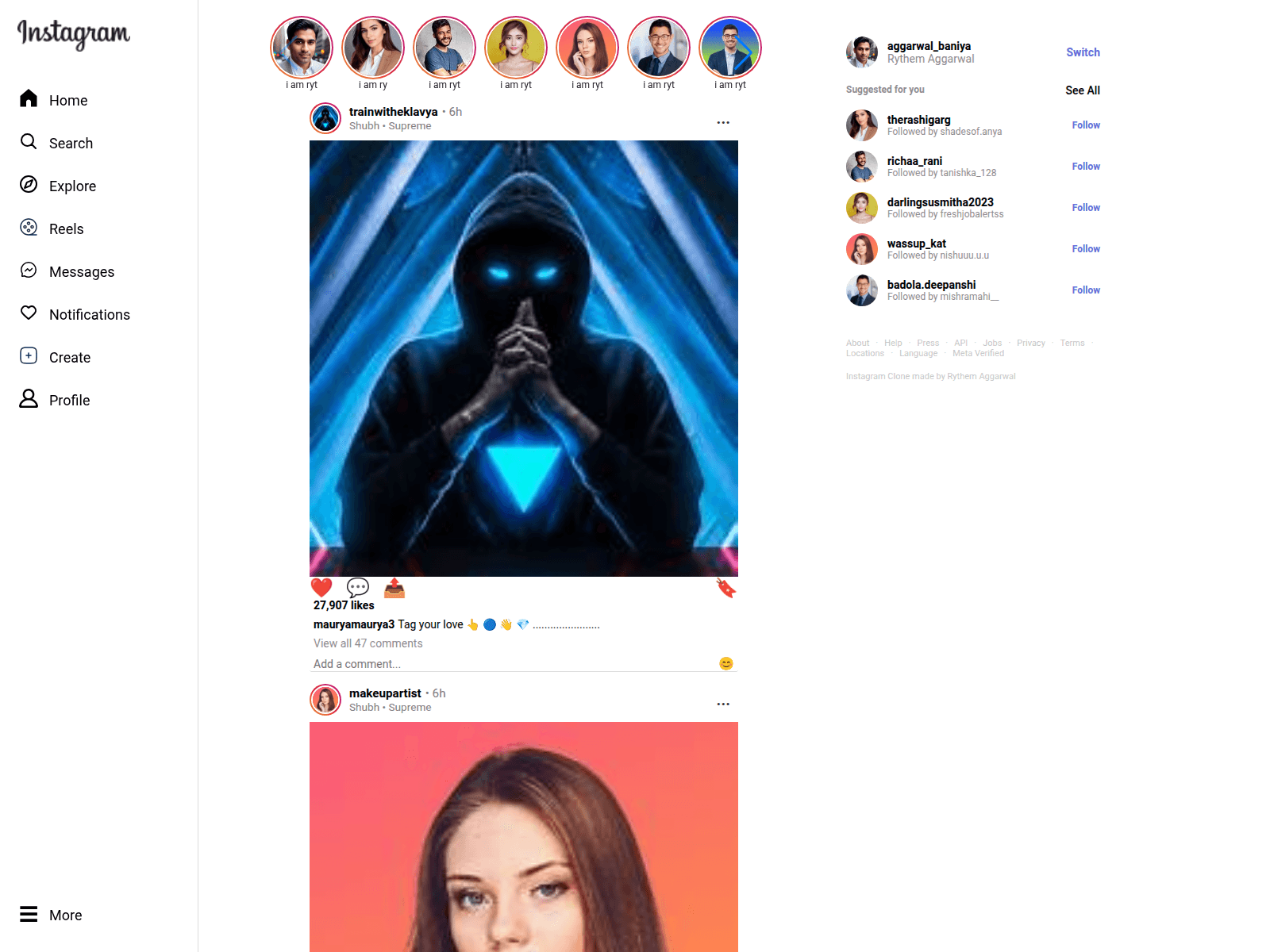 Screenshot of instagram-clone-iota-three.vercel.app