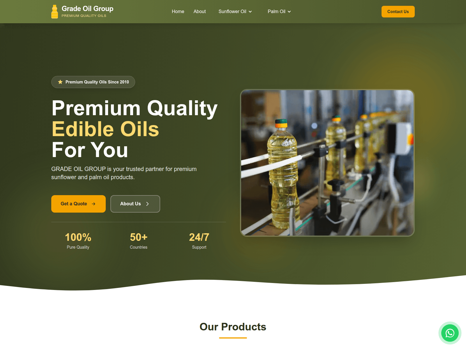 Screenshot von gradeoilgroup.com
