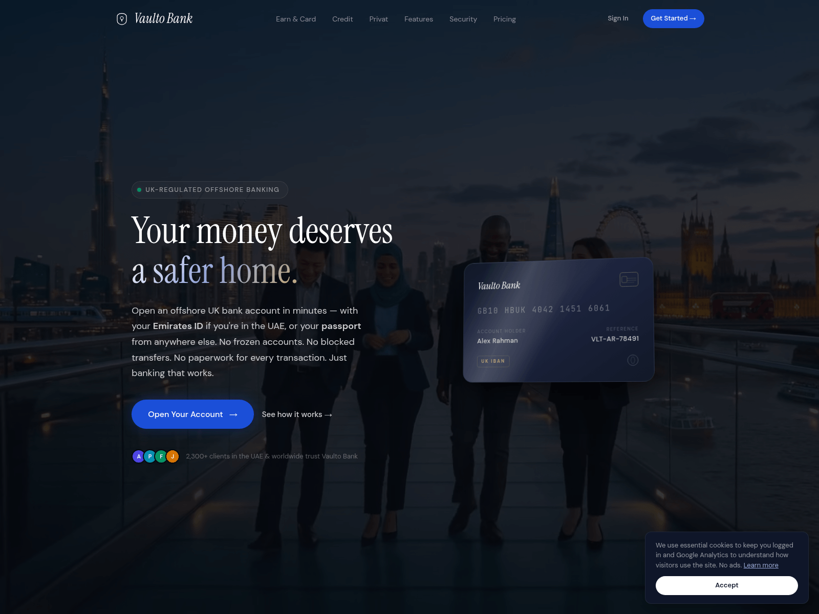 Screenshot von vaultobanking.com